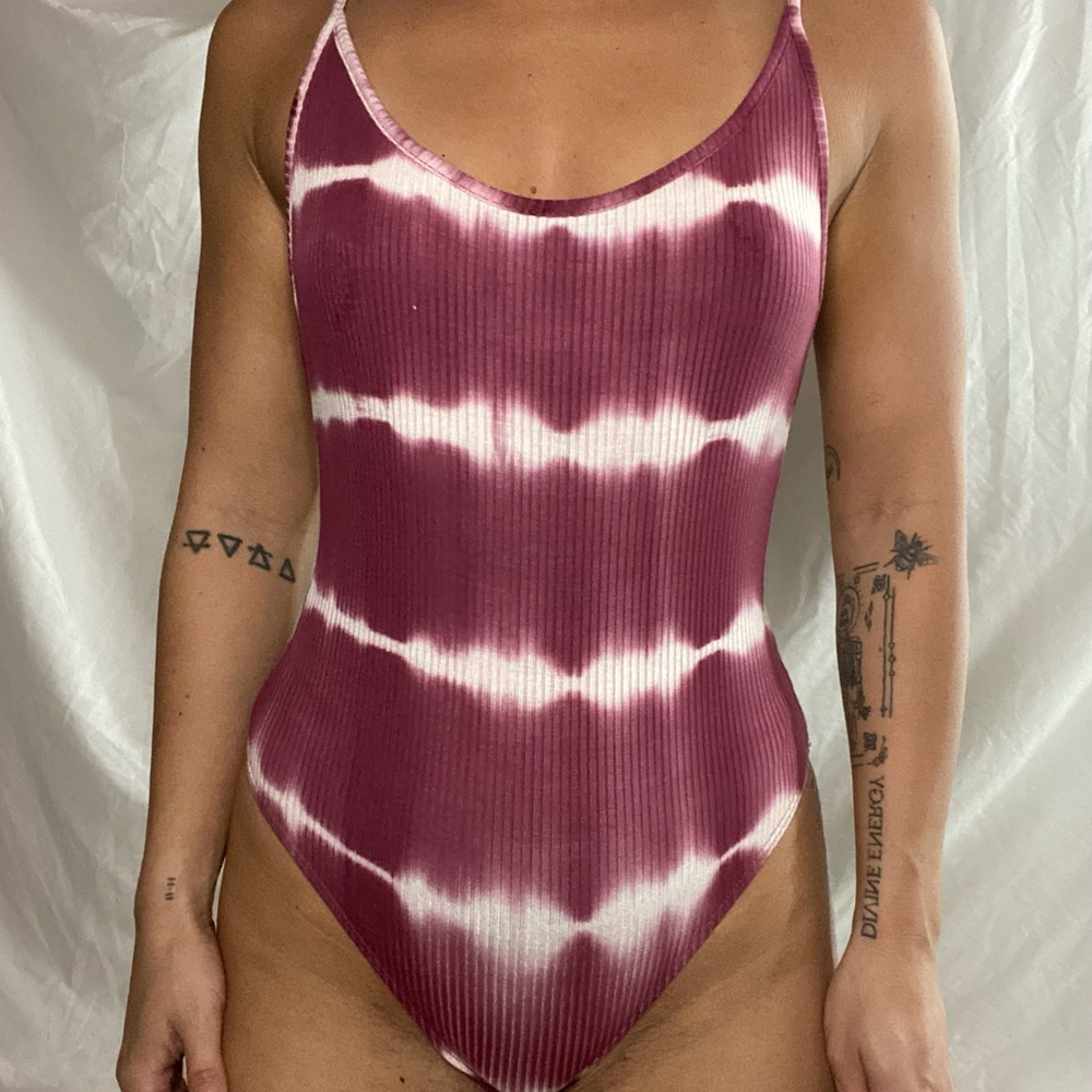 Low back thong spaghetti strap bodysuit